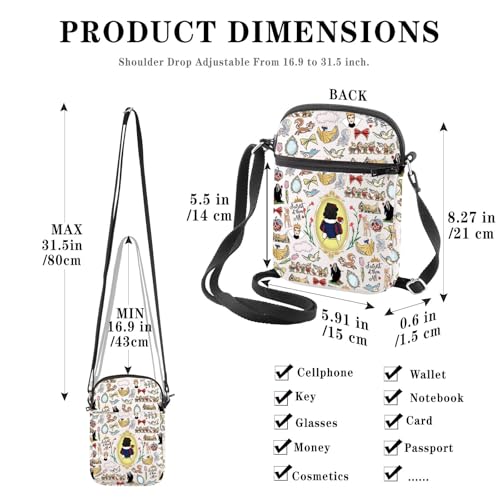 GJTIM White Princess Movie Gift Fairy Tale Lover Gift Princess Character Present Princess Crossbody Bag2