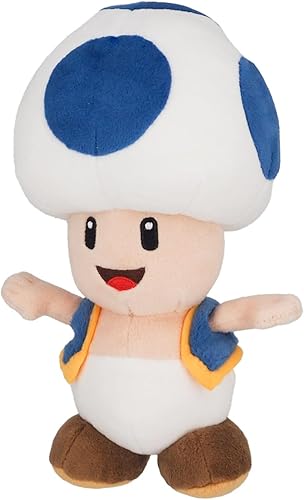Sanei Super Mario All Star Collection AC31 Blue Toad - Peluche de 8 pulgadas