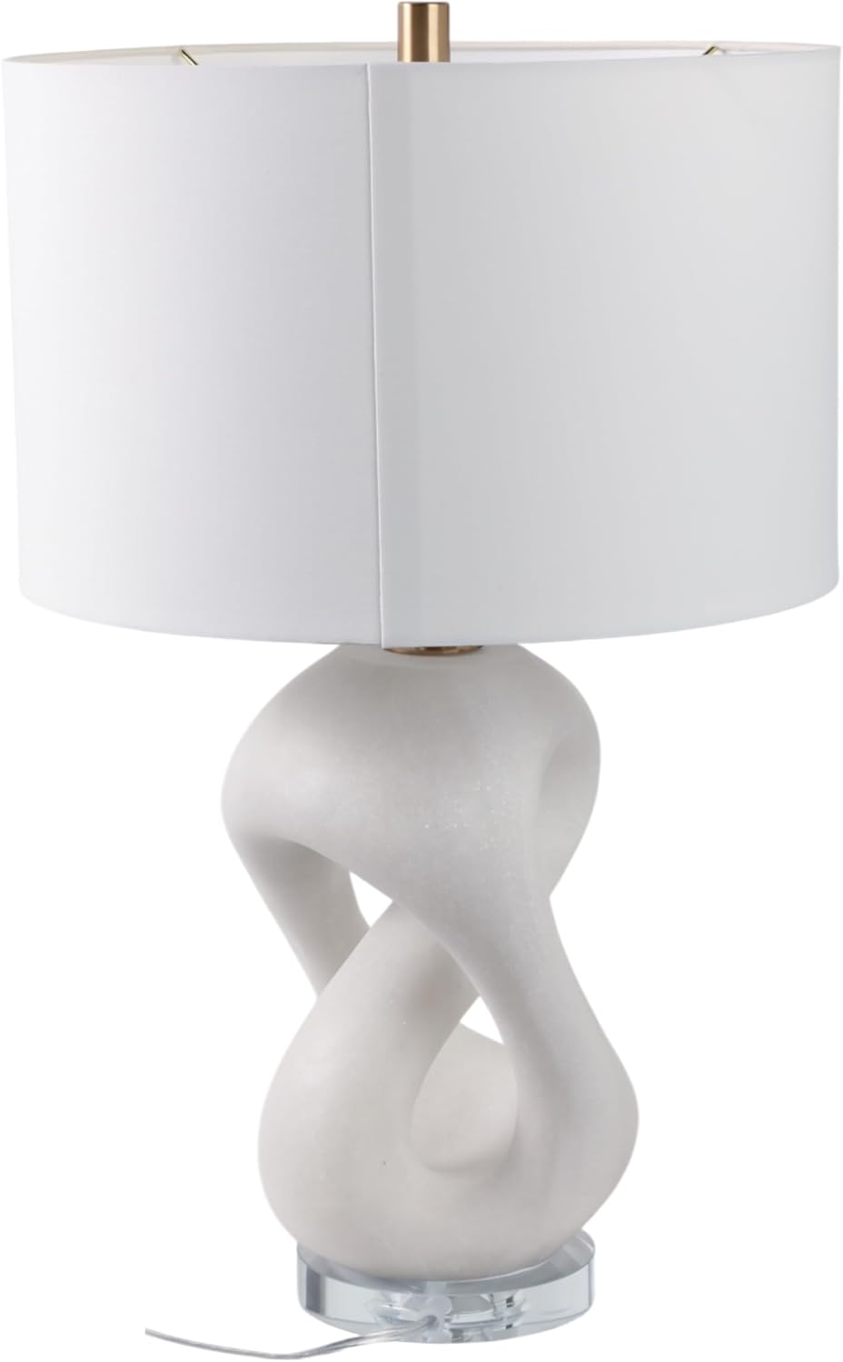 Quartz Table Lamp for Home and Bedroom Decor - Decorative Accent Lamp for Living Room, Bedside, and Nightstand Display - Ideal Lighting for Desk, Entryway, or Hallway Styling - 26", White