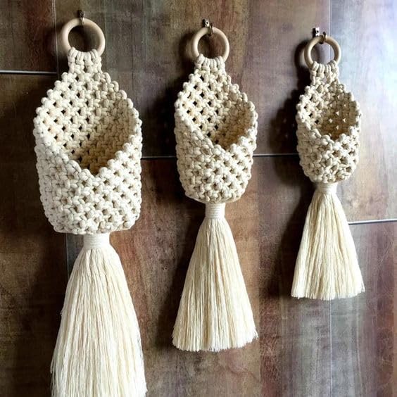 Saaz Indoor Wall Planter, Macrame Plant Hanger, Handmade Cotton Rope Decorative Plant Basket, Macromay Pot Holder for Boho Home Decor, Garden, Living Room. (B0C7TYKKQX) Amazon Price History, Amazon Price Tracker
