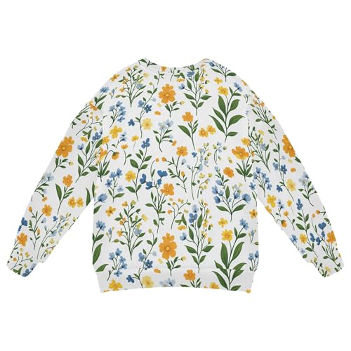 JUNZAN Spring Flowers Orchid Dianthus Narcissus White Little Kids Hooded Sweatshirt Fleece Sweatshirts for Boys Camping 4T2