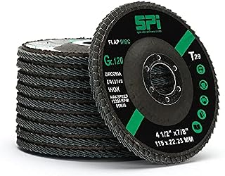SPI Flap Discs 115mm 120 Grit, Abrasive Sanding Discs Flap Wheel For Angle Grinder, 10-Pack