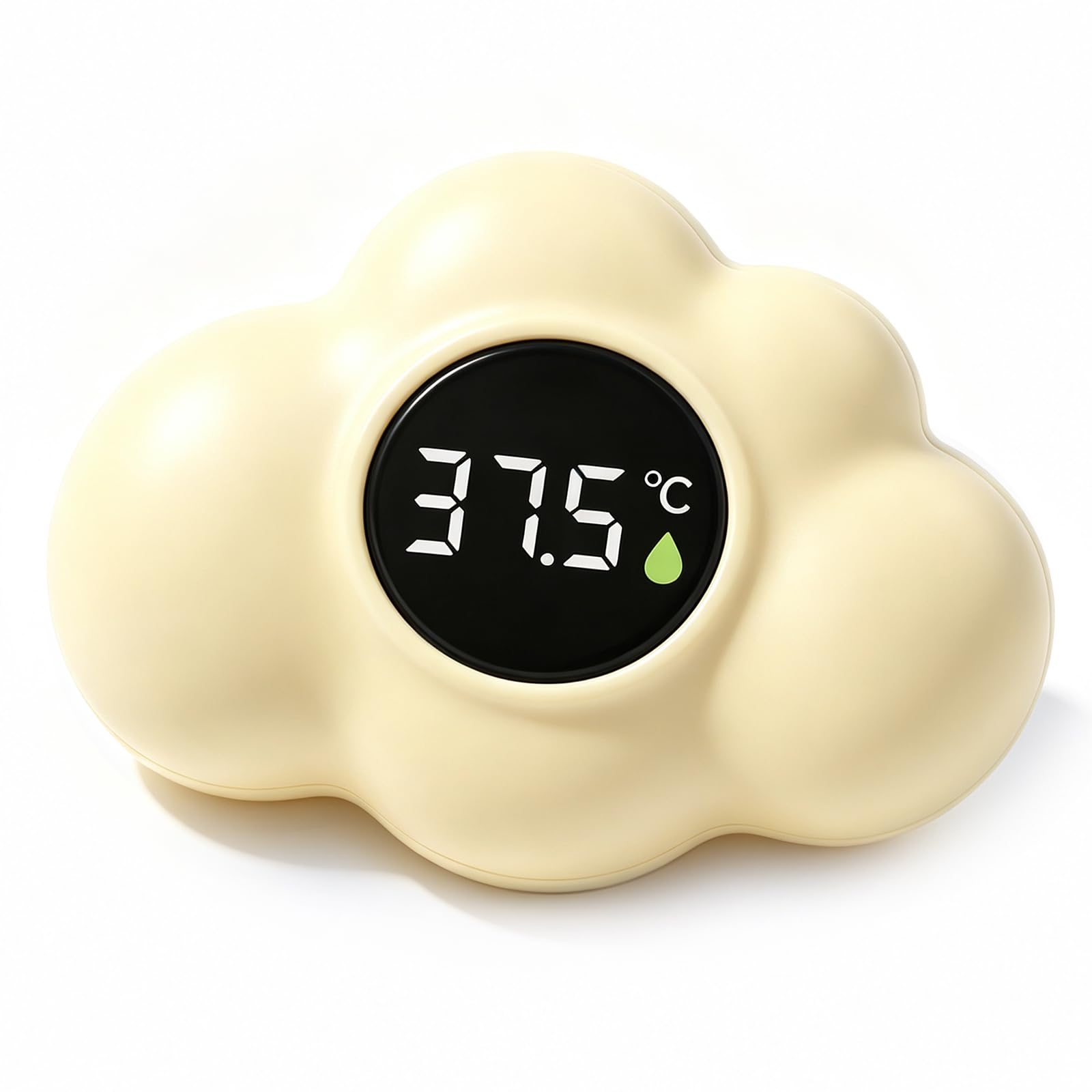 Cloud Bath Temperature Thermometer, Digital Bath Thermometer with LED Screen, Waterproof Baby Bath Thermometers with Drainage Hole Design, Essentials Baby Shower Gifts for Newborn