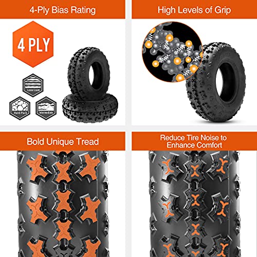Halberd Atv Tires, 21X7-10 20X10-9 Sport Quad Atv Tires, 4Pr 21X7X10 20X10X9 All-Terrain Tires Compatible For Yamaha Raptor 350 700 Yfz450 Polaris Outlaw 525 Predator 500(4 Pack, Tubeless) #TOP2