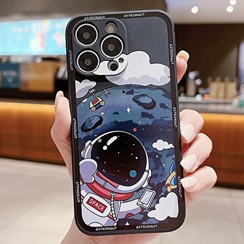 Coque iPhone 13 Pro anti-choc silicone souple astronaute noire