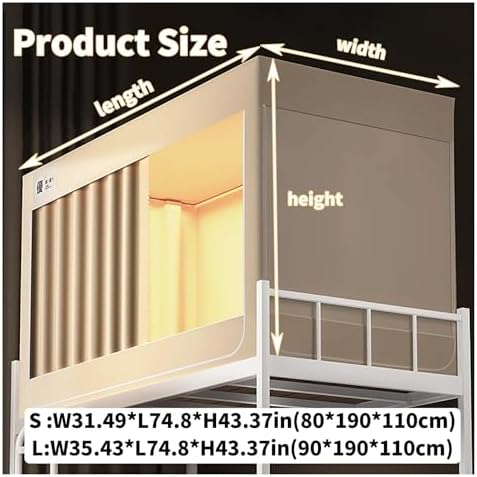 Fabric Bed Drapes Mesh Protection Canopy Shielding Netting,Bed Tents,Bunk Bed Curtains,Privacy Shading Bed Tent Twin Bunk Bed Blackout Curtains Canopy Bed Poles Dorm Bed Privacy Tent Twin to