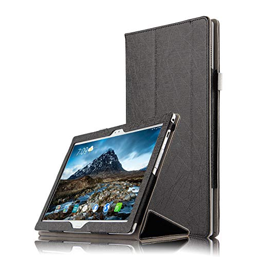 Gosento For Lenovo Softbank Tab5 801LV �P�[�X �X�^���h�@�\�t�� �J���O�ܔ��^�X�^���h�P�[�X Lenovo TAB5 Softbank 10�C���`�p �J�o�[ (�u���b�N)