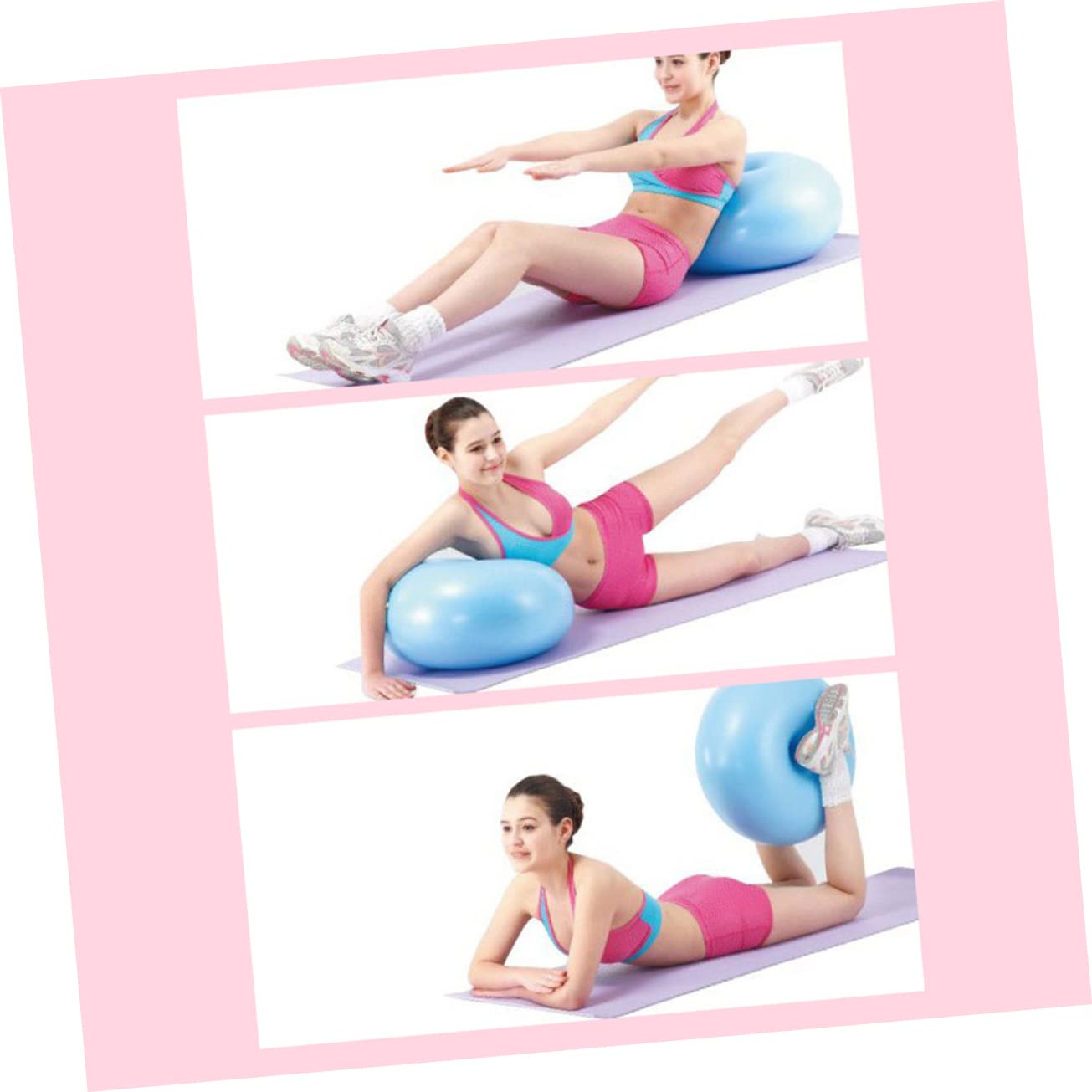 TOYANDONA Ball für Hoher Griffigkeit Luftpumpe und Inklusive Pilates in Donut Yoga aus PVC mit Anti Burst Design Blau Balance Training