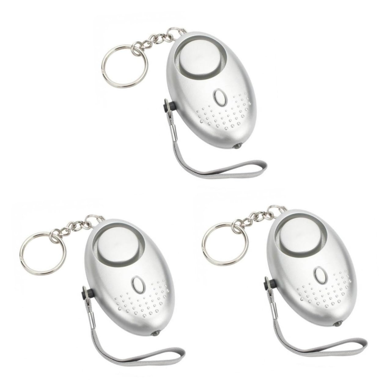 jojofuny 6piezas Alarma Personal De Seguridad con Linterna Led para Mujeres Niño Niña y Ancianos Defensa De Emergencia Plata