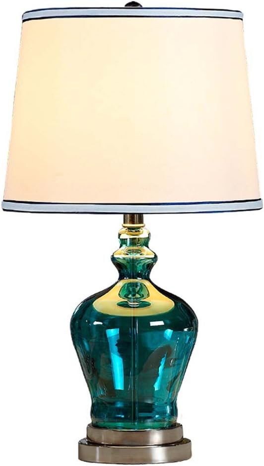 GWF Jane European table lamp bedroom bedside lamp modern blue glass garden table lamp creative decoration