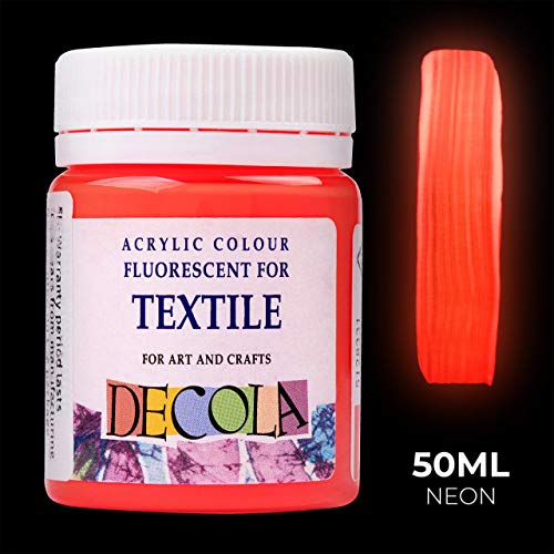 Nevskaya Palitra Red Acrylic Fluorescent Colours for Textile decola en Plastic Jars 50 ML
