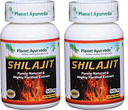 Planet Ayurveda Shilajit Capsules, 500Mg Std. Extract, 2 Bottles #TOP13