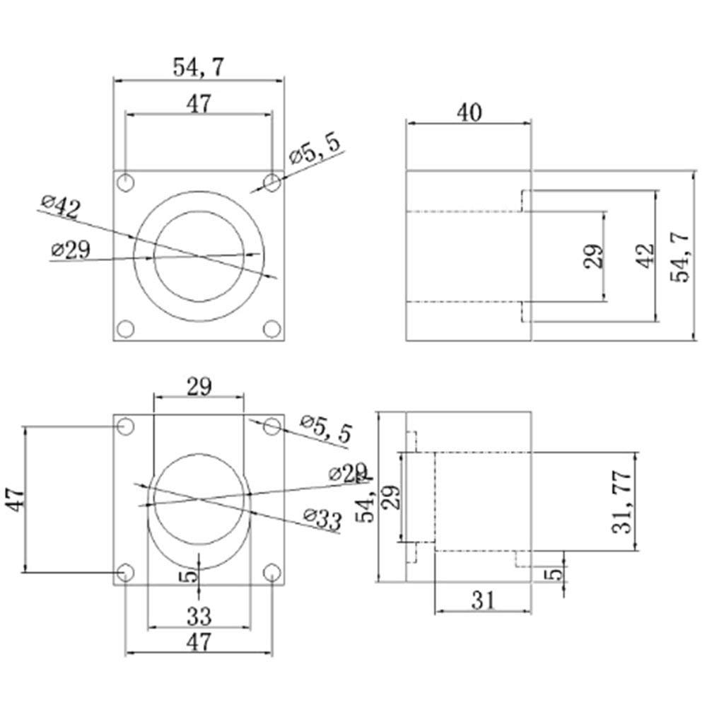 CNCTOPBAOS 3Pcs Nema23 Stepper Motor Mounting Bracket,Motor Aluminum Mount Base Support Plate Holder,with 12pcs Screws for Stepper Servo Motor Seat,CNC Router,Engraving Machine