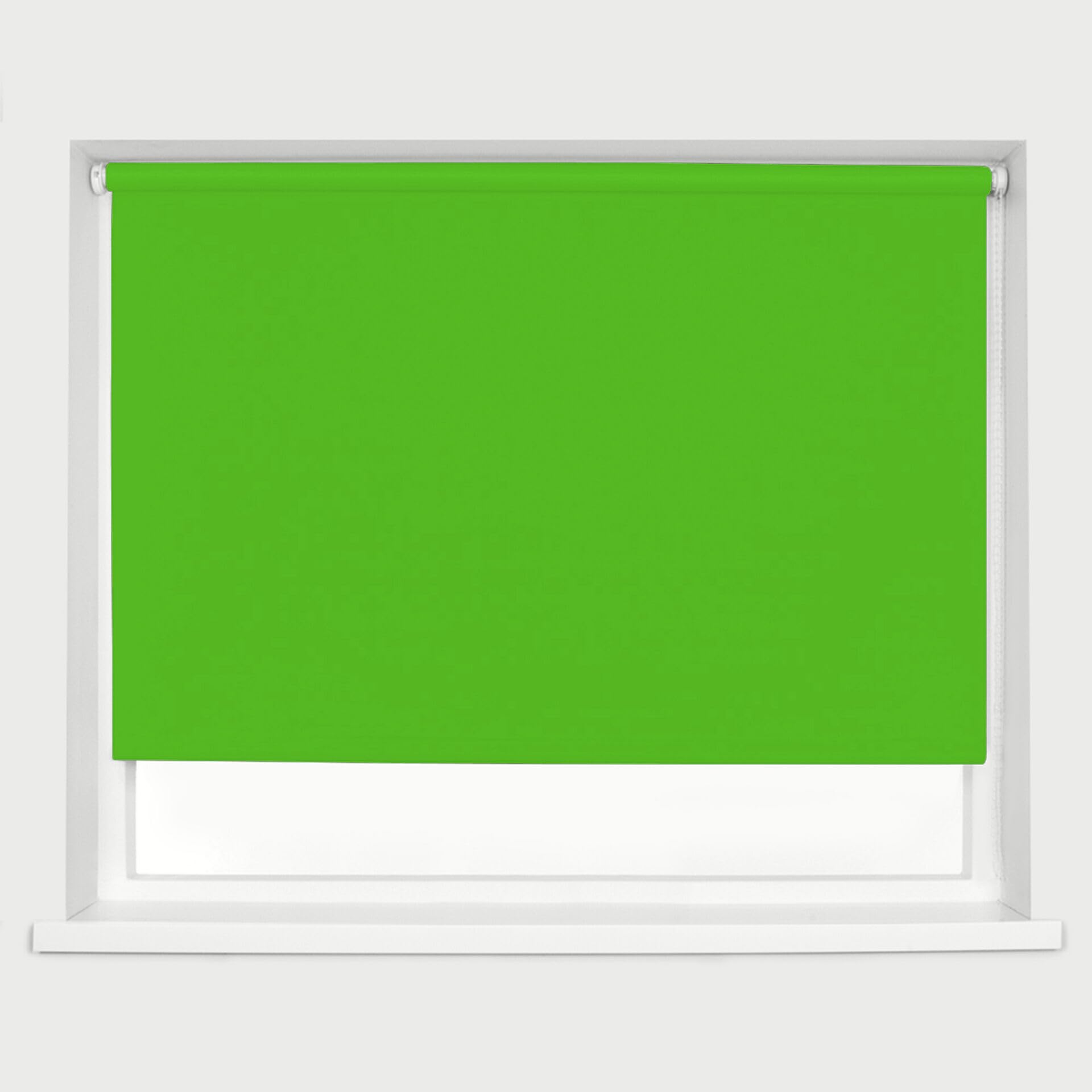 Lime Green Blackout Roller Blinds Thermal Blackout Material Metal Brackets & FIttings 25mm Roller Tube Easy Fit Child Safe Bedroom Office 210cm Width x 160cm Length — image 1