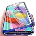 Produktbild Hülle Magnetic Adsorption Handyhülle für Xiaomi Poco X3 NFC/X3 Pro, Einteiliges 360 Grad Komplettschutz Metall Bumper, Gehärtetes Glas Schutzhülle Panzerglas Folie Durchsichtige Case Cover, Blau