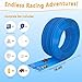Portable DIY 16ft Flexible Race Track with Roll-Up Storage Compatible with 1/64 Diecast Cars Ages 3+（Includes 6 Racing Cars）