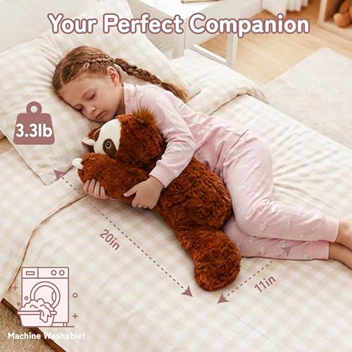 Image of Niuniu Daddy Sloth Weighted Stuffed Animals, 20 Inch 3.3 lbs Weighted Plushies, Heavy Calming Body Pillow for Sleeping, Sensory Lying Lap Pad Toy Huggable Gift for Kids and Adults