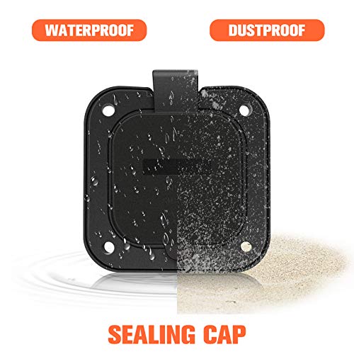 Welluck 15 Amp 125V Ac Power Inlet Port Plug With Integrated Dual 18" Extension Cord, Nema 5-15 Rv Flanged Inlet With Waterproof & Back Cover Y Splitter Cable, 2 Pole 3-Wire Shore Power Plug For Boat #TOP3