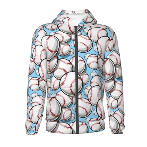 Baseball Ball Kid Hoodies Boys Zip Up Sweatshirts Girls Pullover with Pocket2