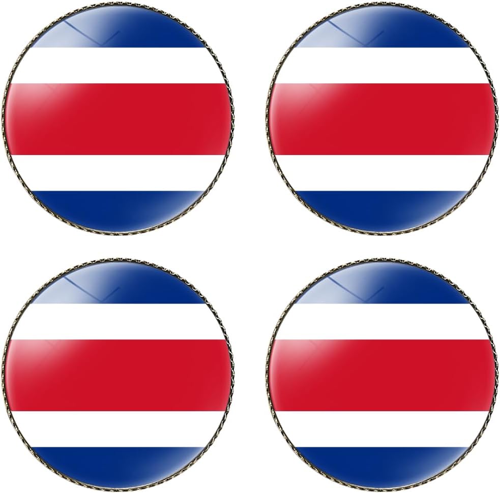 4 Pcs Costa Rica Flag Pin Round 1 Inch, Lapel Pins Souvenir Badge for Hat Clothes Backpack,Costa Ricans Flag Brooch Accessories Party Favors,Patriotic Pin Accessories for Men/Women