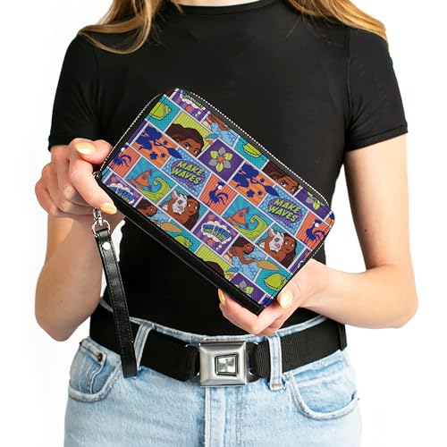 Disney Wallet, Zip Around, Moana Make Waves Scene Blocks Blues, Vegan Leather4