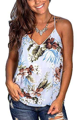 Dressmine Women's Summer Chiffon Layered Cami Tank Tops Loose Fit Casual Vest Blouses