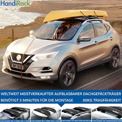 HandiWorld HandiRack Universal Dachgepäckträger für Autos; Schnellmontage Dachträger; Schwarz, H10, W33, D146cm - Image 4