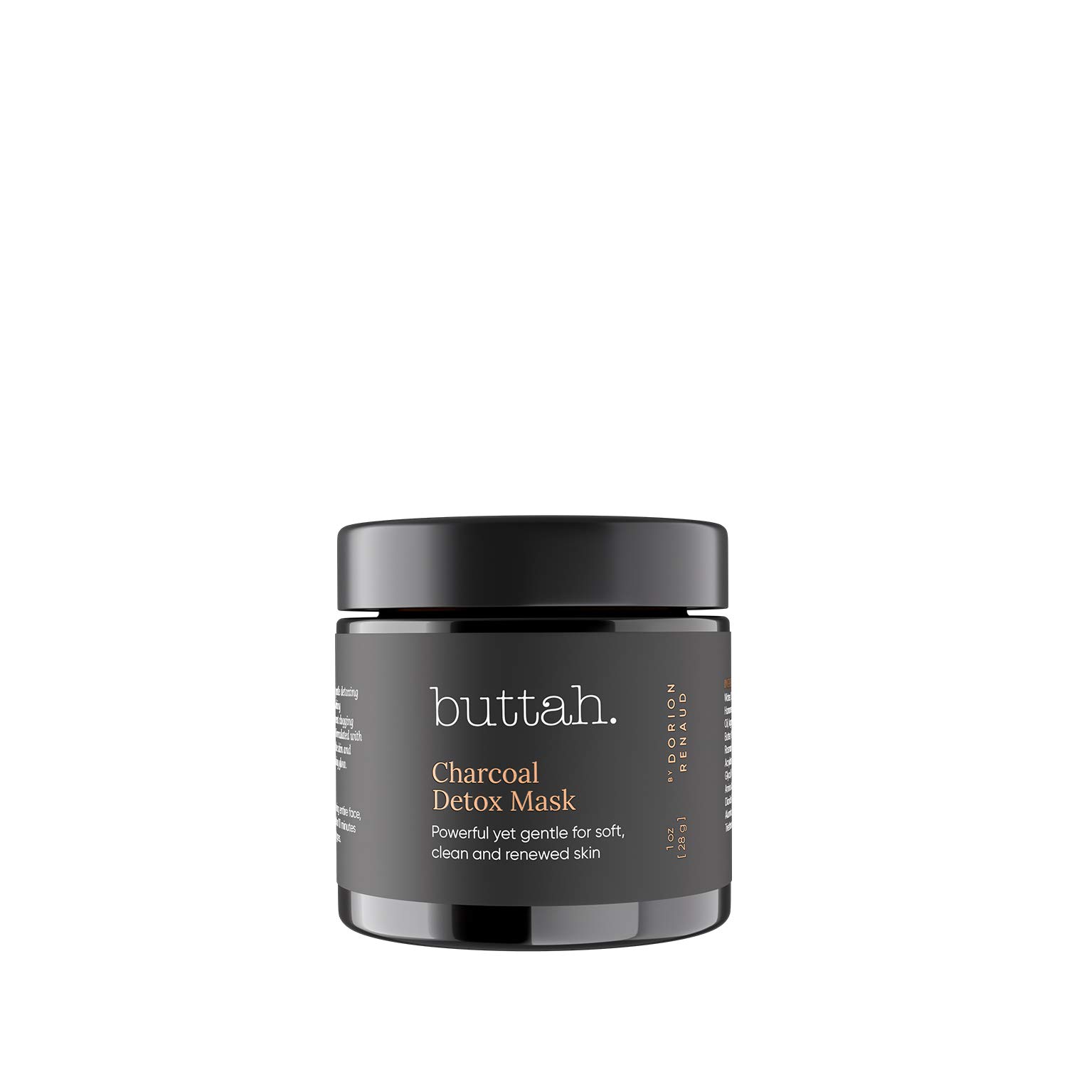 buttah. by Dorion Renaud Skin Charcoal Detox Mask 1 fl oz e 30 mL - Activated Charcoal - African Butters - Rose Water - Detoxifying and deep cleansing mask for melanin rich skin - Black Owned Skincare
