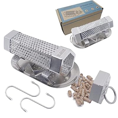 XOIEPZE Upgraded Smoke Tube for Pellet Smoker - 2.5 Hours of Billowing Smoke - 6" Smoke Tube for Cold/Hot Smoking - Comes With an Open-Able Lid and Hot or Cold Smoking Place platforms (6"smoker tube)