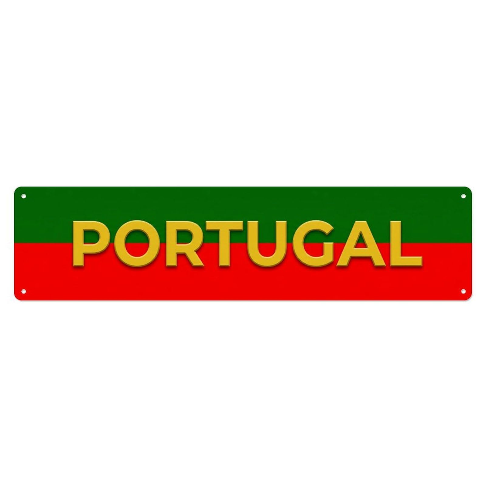 Vintage Portugal Flag Pattern Metal Tin Sign