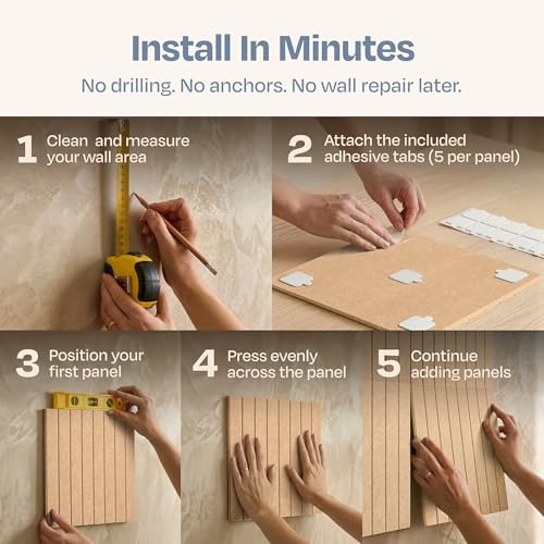 Image of X-Large Cork Board Alternative 12-Pack Felt Bulletin Board Thick and Decorative Pin Board for Home Office Walls 47.24 x 35.43 Inches with 72 Adhesive Tabs - [Soft Camel]