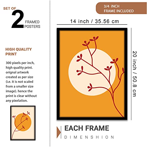 Image of NoWorries Set of 2 Wall frames for home decoration Aesthetic Room Decor (13x19inches) (Tropical Art) (Theme - Floral) Big frames for living room (Art-2)