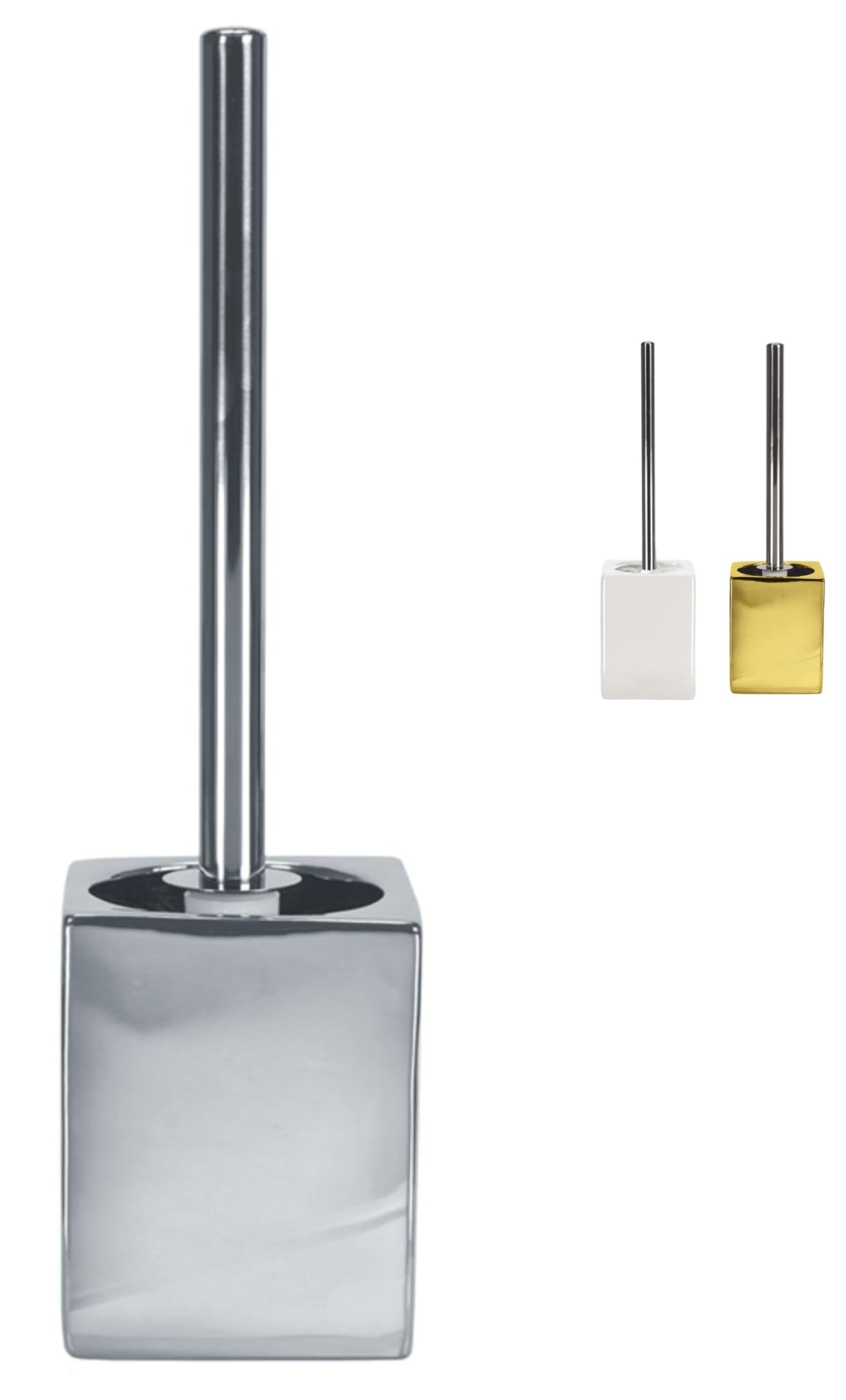 KW Luxury Ceramic/Porcelain/Stoneware Toilet Brush and Holder (Silver)