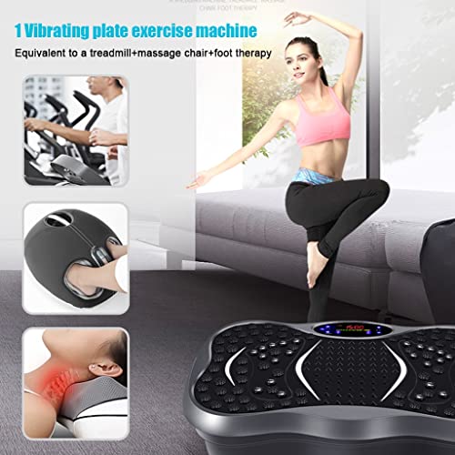 Plataforma vibratoria con bandas de resistencia, máquina de ejercicios vibratoria, 99 niveles de intensidad, equipo para gimnasio en casa miniatura 6