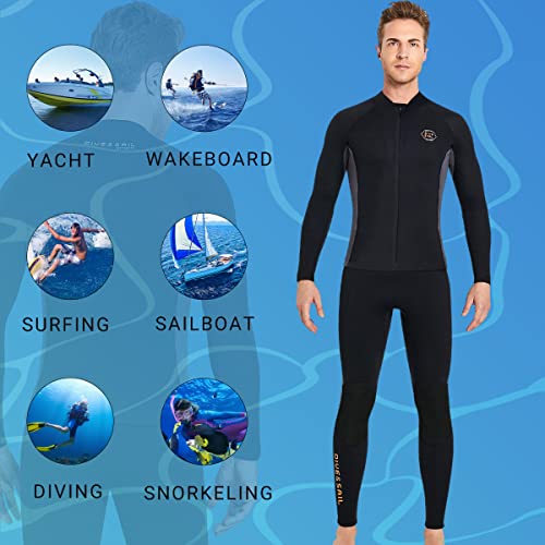 Wetsuit Top Hombre 2mm Neopreno Chaqueta de Buceo con Cremallera Frontal Surf Snorkel Scuba miniatura 6