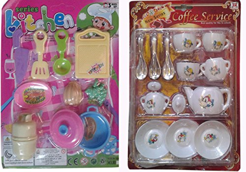 S S TRADERS - 22 Peices Kids Kitchen Set for Girls with Cup Sets - Good Gift for Kids