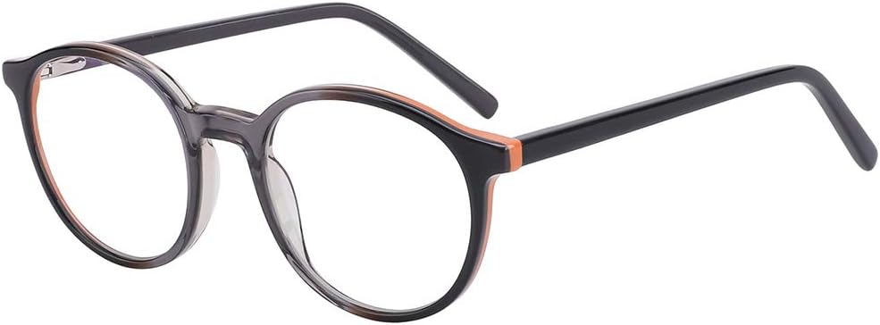 Blue Light Blocking Glasses Kids, Computer Gaming TV Glasses for Boys Girls Age 5-12 Anti Glare & Eyestrain with Round Gray Glasses Frame