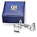 UHIBROS Jewelry Stainless Steel Classic Tuxedo Shirt Cufflinks for Men Unique Business Wedding White (Sliver)
