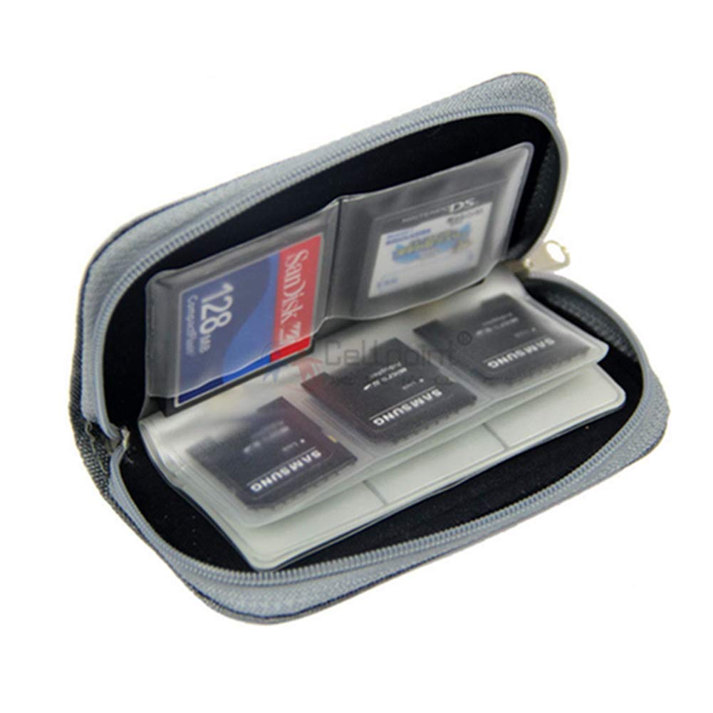 Custodia Per Schede Di Memoria - 22 Slot Per SD, Micro SD, CF, In Nylon Blu