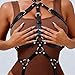 NICEMHAPU Women's Full Body Harness Lingerie - Adjustable Leather Bondage BDSM Harness Lingerie, Gothic Punk Sexy Costume for Valentine's Day Carnival Roleplay Cosplay Party
