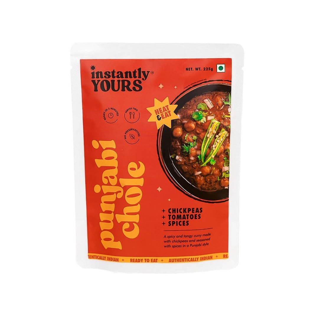 Instantly Yours Ready To Eat Punjabi Chole 225 gm | Ready to Eat Indian Dish | No Preservatives | Instant Ready Meal