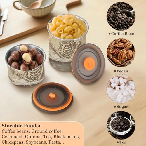 Recipiente de almacenamiento para café de acero inoxidable 17oz miniatura 6