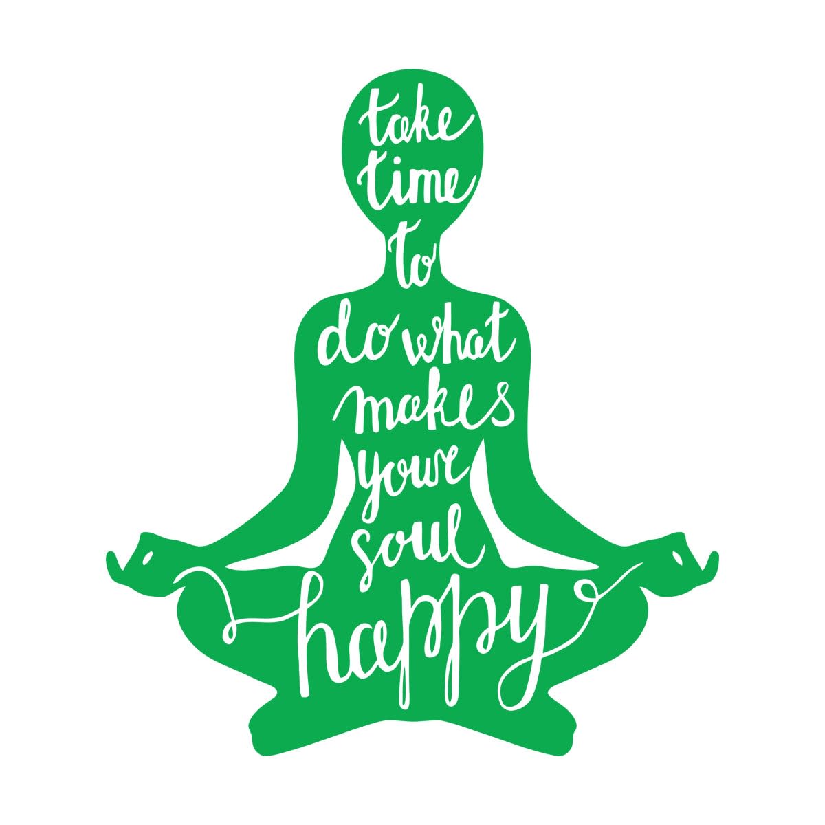 Wall Stickers Soul Happy Meditation Yoga Lotus Pose 36x41.5cm Multiple Size Options Small Green