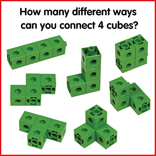 Edxeducation Linking Cubes - Set Of 100 - Math Manipulatives For Construction And Early Math - For Preschoolers 3+ And Elementary Students #TOP5
