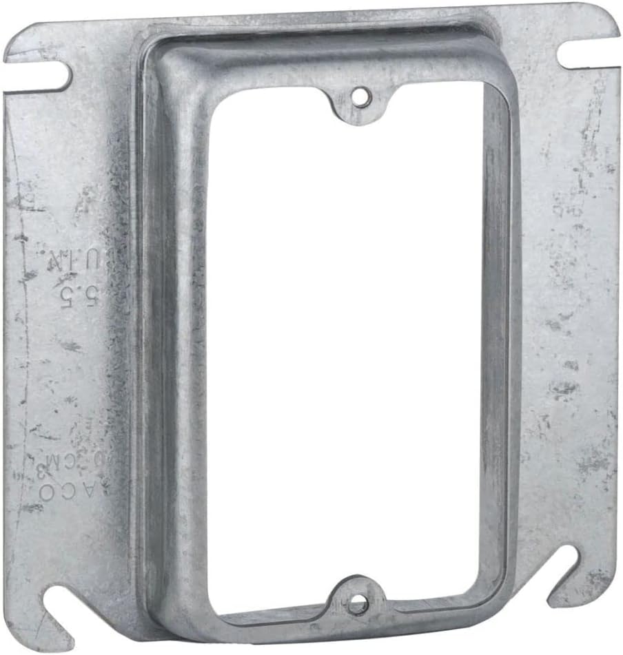 Hubbell-Raco 773 Square Mud Ring Cover, 1-Device, 3/4", Raised, 4" (Pack of 50),Gray