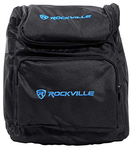 Image of Rockville RLB30 Bag for 4 Slim Par Chauvet /ADJ Lights+Controller+Accessories | Accessories Pockets, 10mm Foam Padding, Removable Dividers, 7 Compartments, Rubber Feet, Lightweight 2 lbs