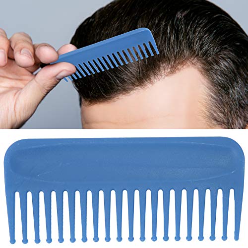 Peine duro para cabello sin mango color azul miniatura 4