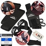 IRONBERG Zughilfen + Handgelenk-Bandagen + Ellenbogen & Kniebandagen [All IN ONE Set] Fürs Gym Krafttraining Gewicht-Heben Fitness Kraft-Sport Power-Lifting Bodybuilding Straps für Männer u. Frauen