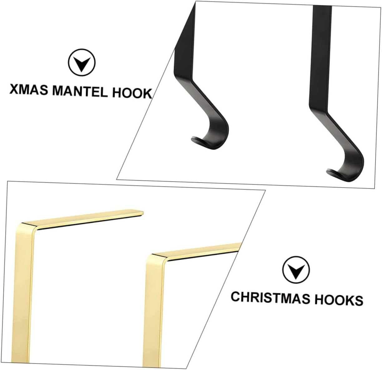Levemolo 4pcs Metal Christmas Stocking Holders for Fireplace Xmas Hooks Random Colors for Hanging Holiday Stockings and Ornaments