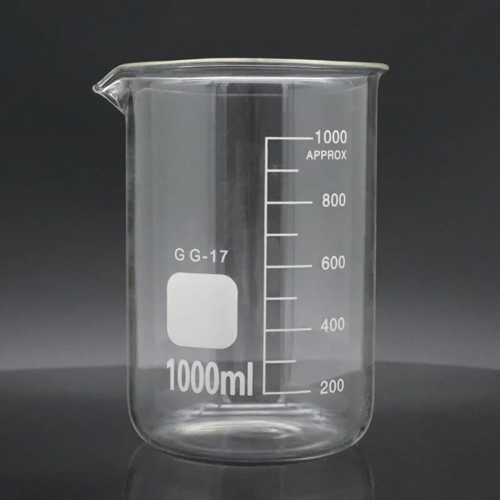 50/100/25/250 ml/150 ml/200 ml Glasbecher mit niedriger Form, Chemielabor, dickwandig, hitzebeständig, skalierter Messbecher(5000ml)